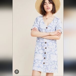 Waverly Grey For Anthropologie Vanessa Embroidered Button Shirt Dress